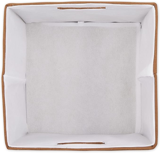 DII Collapsible Polyester Storage Cube, Solid, Lightweight and Durable, Large Square, 13x13x13, Cinnamon