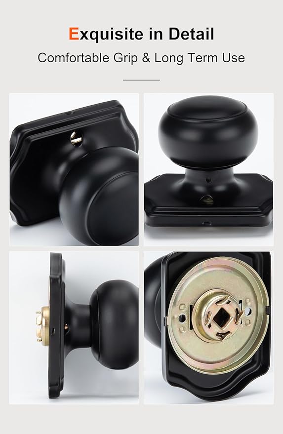 Haidms Black Dummy Door Knobs Interior, Dummy Interior Door knobs, Matte Black Indoor Dummy Doorknobs for Closet or Hall (12 Pack)