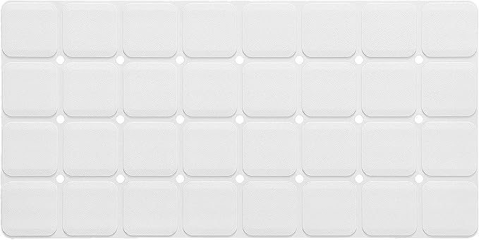Webos Silicone Bath Mat with Suction Cups – Non-Slip Foldable Bathtub & Shower Mat, Durable & Quick-Dry Safety Tub Mat with Large Drain Holes for Families 28"x 14" White