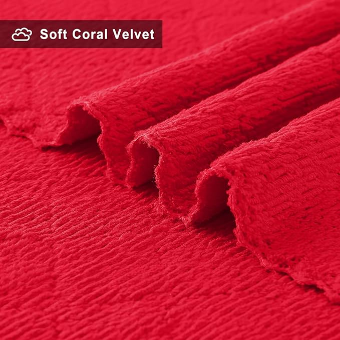 Homaxy 12 Pack Dish Towels for Kitchen (10 x 20 Inches, Red), Super Soft and Absorbent Coral Velvet Dish Cloths for Washing Dishes, Nonstick Oil Fast Drying Microfiber Cleaning Cloth