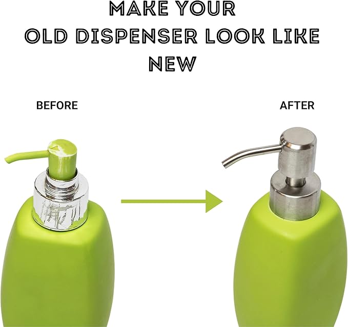 Kapitan Soap Dispenser Pump Head Replacement Spare for Standard 28/400 (26 mm - 28mm / 1.02 in-1.10 in) Neck Size, Stainless Steel Brushed Finish