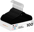 HOUSE DAY 14 Inch Kids Velvet Hangers 100 Pack, Durable Big Kid Hangers for Youth, Teen, Non Slip Kids Felt Hanger, Cute Childrens Hanger for Closet, Black