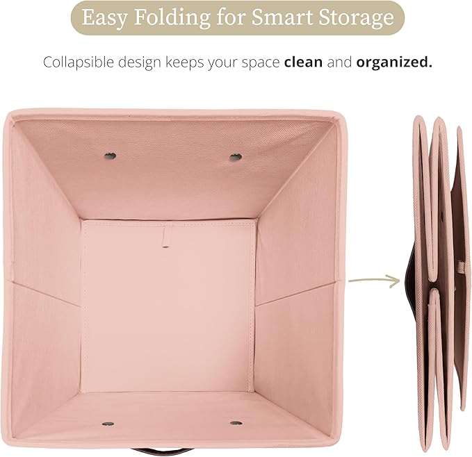 DECOMOMO Storage Baskets, 13x15x13 Storage Cube Bins with Labels for Organizing Shelves Kallax (Kallax / 4pcs, Rainbow)
