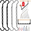 4 Pack Closet Organizers and Storage, College Dorm Room Essentials for Girls Guys, Stronger Space Saving Hangers Clothes Hanger with 5 Holes Closet Storage for Heavy Clothes, Magic Home Organization