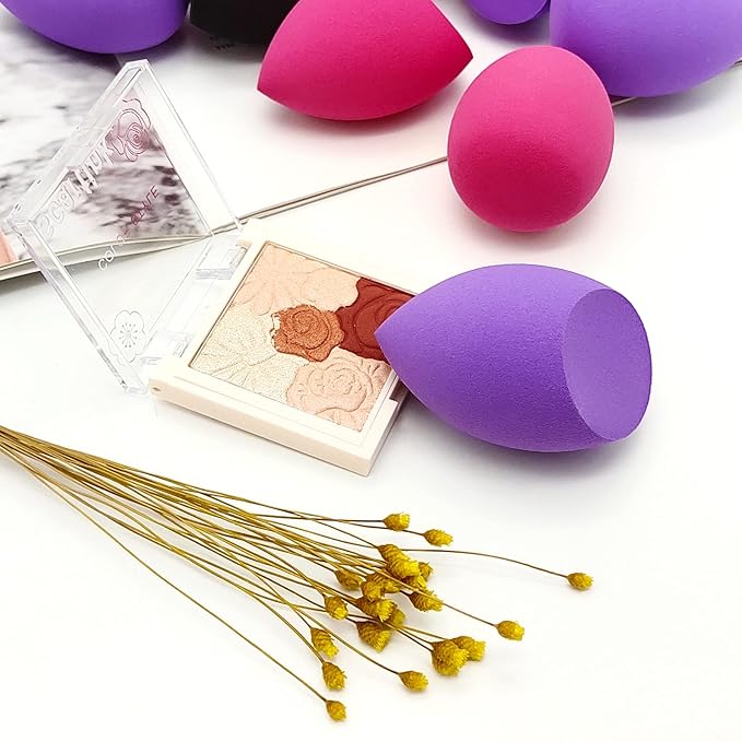 12 Pieces Professional Makeup Sponge Set,Latex Free Flawless Soft Setting Face Puffs,Multicolor Makeup Blending Sponge Cosmetic Applicator for Powder,Liquid,Facial Makeup Tools