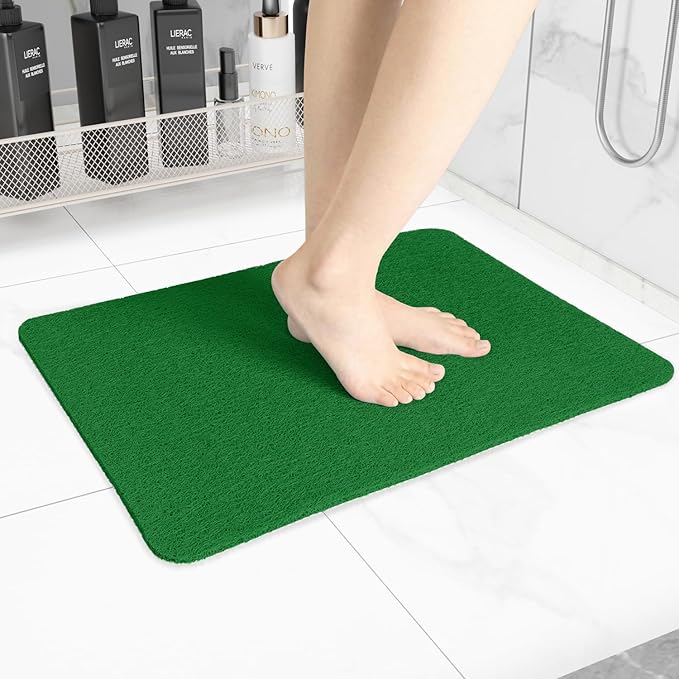 Hargiis Non-Slip Bathtub Mat, Anti Slip Shower Mat, Fast Drying Bathtub Mats, Foot Scrubber Mat, Anti Slip Mat for Tub, Floor, Bathroom, Kitchen, Home, Hotel (Dark Green 24"×16")