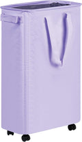 efluky Slim Laundry Hamper with Wheels, Rolling Laundry Basket for Clothes, Small Laundry Basket for Bedroom, Dorm and Laundry Room, 60L (12.7 Gallons) Purple