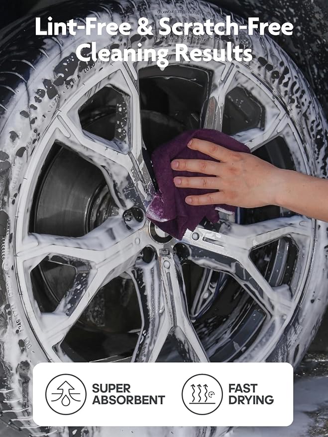 Fantasticlean Microfiber Cleaning Cloth Roll -90 Pack, Tear Away Microfiber Towels, 12" x 12", Reusable, Washable, Scratch Free, Ultra Absorbent for All-Around Cleaning Supplies (Deep Purple)
