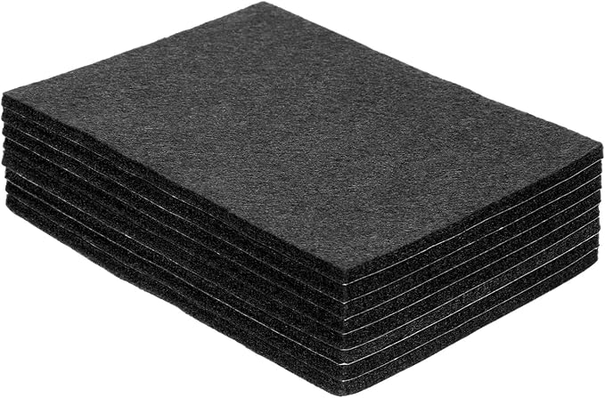 uxcell Felt Furniture Pads, 8Pcs 5.91" x 4.53" Adhesive Backed Non-Slip Anti-Scratch Chair Leg Protectors for Protecting Hardwood Floor, Black