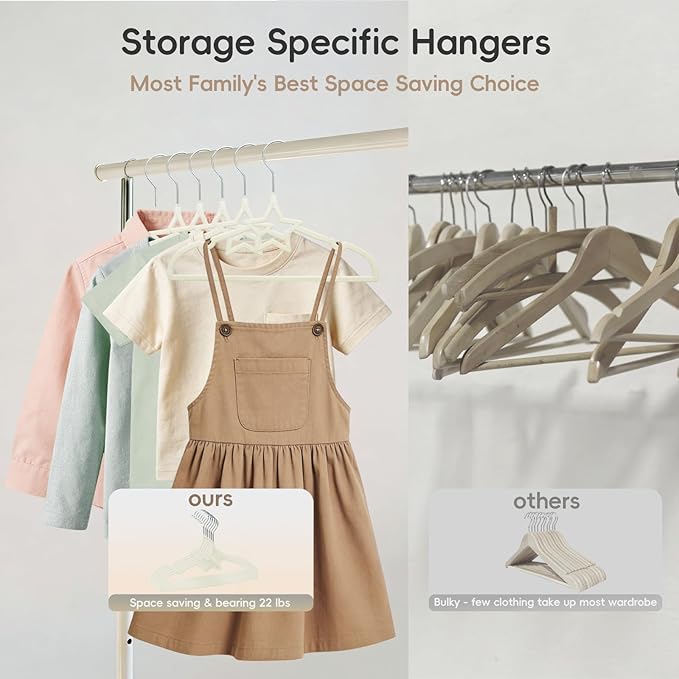 GoodtoU Baby Hangers, Velvet Hangers Kids Hangers 50 Pack for Toddler Infant Childrens Child Small Coats Pants Clothes Closet Organizers and Storage 12.6 Inch