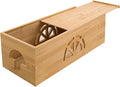 Bamboo Cable Management Box,Extra Large Cord Organizer Box,Power Strips Hider,Plug Strip Cord Box,Outlet Holder,Cords Concealer,Wires Covers,Desk & Floor Tidy Solution (Sliding lid)