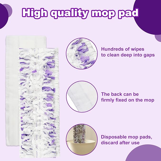 20 Count Disposable Power mop Pads Compatible with Swiffer Power mop Refills and PowerMop Wood Mop, Multi-Surface swiffer Wet Pads Refills Replacement Use for Floor Cleaning