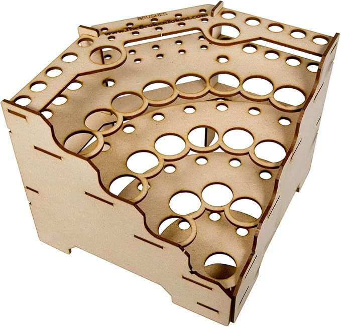 The Broken Token Modular Paint Rack w/ 26mm Holes - 90° Wedge - Multiple Organizer for Paint Bottles, Pots, and Brushes in Tiered Layout - Customize Your Pieces with Easy Organization & Access