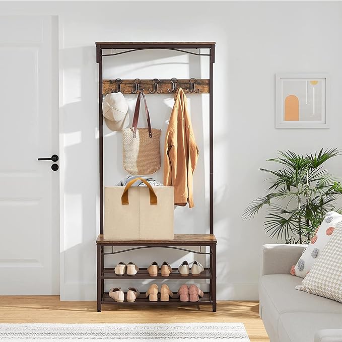 SNWDN 6 Pack Closet Cloth Storage Bins for Shelves,Large Storage Baskets for Shelves, Fabric Bins for Closet organization with Handles（ Beige 17''L x 12''W x 10''H）