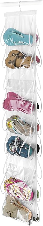 Whitmor White Hanging Shoe File, Clear