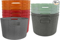 12-Pack Plastic Storage Baskets, Stackable & Nestable Organizer Bins for Toys, Clothes, Home (Multicolor - Circular)