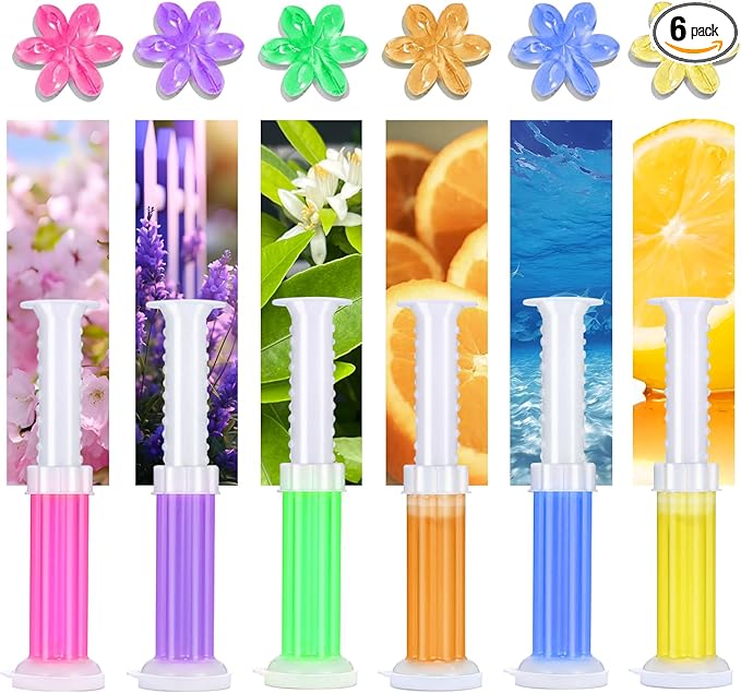 EKE Toilet Bowl Cleaner Gel Stamps, 6 Pack with 78 Stamps, 6 Scents, Bathroom Freshener for Long-Lasting Fragrance (6)
