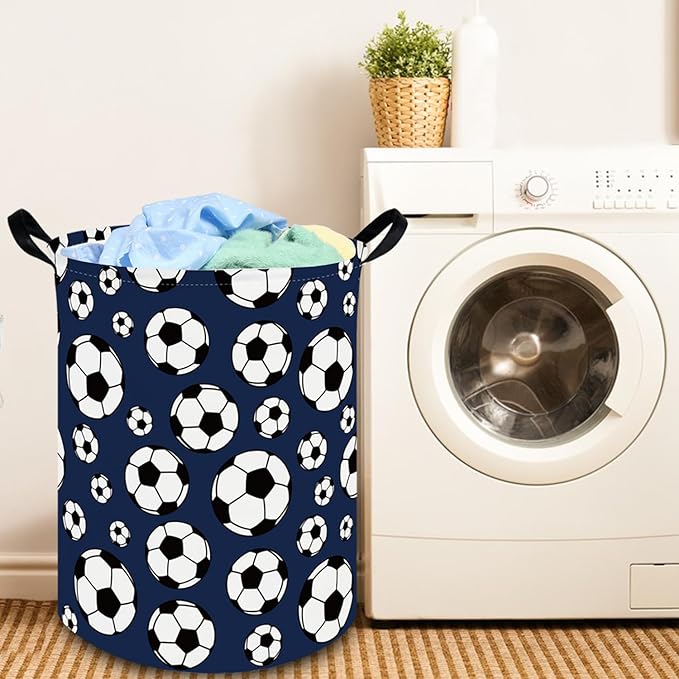 FXOLCSHE Laundry Hamper,Football Soccer Basket Kids Storage Basket,Kids Gift Basket,Waterproof foldable laundry basket,Boys soccer hamper(Soccer)