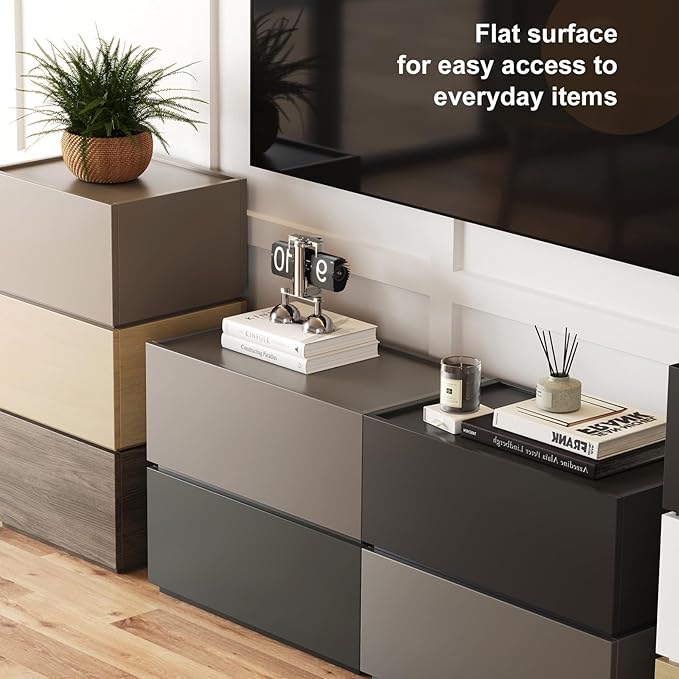 Stackable Storage Drawers, Wooden Drawer Storage Organizer, Modern Nightstands with Wooden Drawers, Small Storage Cabinet, Modular Design, Available in 2 Sizes for Versatile Use Oak Large