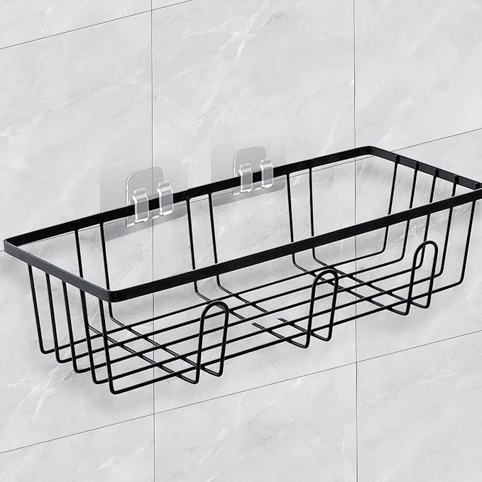 25Pack Shower Caddy Adhesive Replacement Strong, Waterproof Adhesive Hooks & Strips for No-Drill Corner Shelves, Bathroom Storage & Kitchen Racks Cable Holders for Hanging up to 15lb