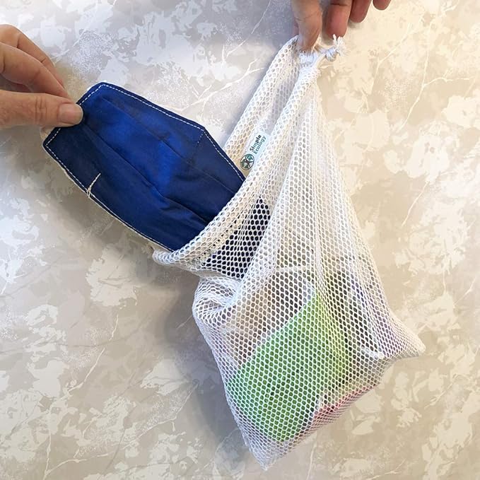 Simple Ecology Organic Cotton Mesh Laundry Bag; Machine Washing Bags for Delicates, Lingerie and Garments, X-Large 2 pack