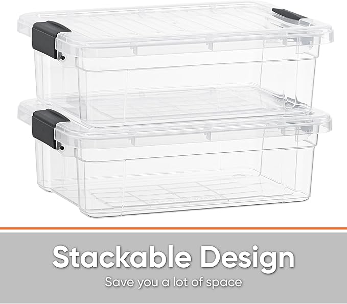Superio Storage Bins with Lids- 3 Pack, 21 Qt Clear Boxes for Organizing, Stackable Plastic Containers- BPA Free, Non-Toxic, Odor Free, Organizer for Home, Office, Dorm