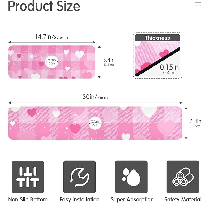 Kitchen Sink Splash Guard 1 PC 14.7 Inch Sink Faucet Mat Splash Guard for Bathroom Countertop Water Absorbent Foldable Cuttable Soft Washable Plaid Checkered Pink White Hearts Dots