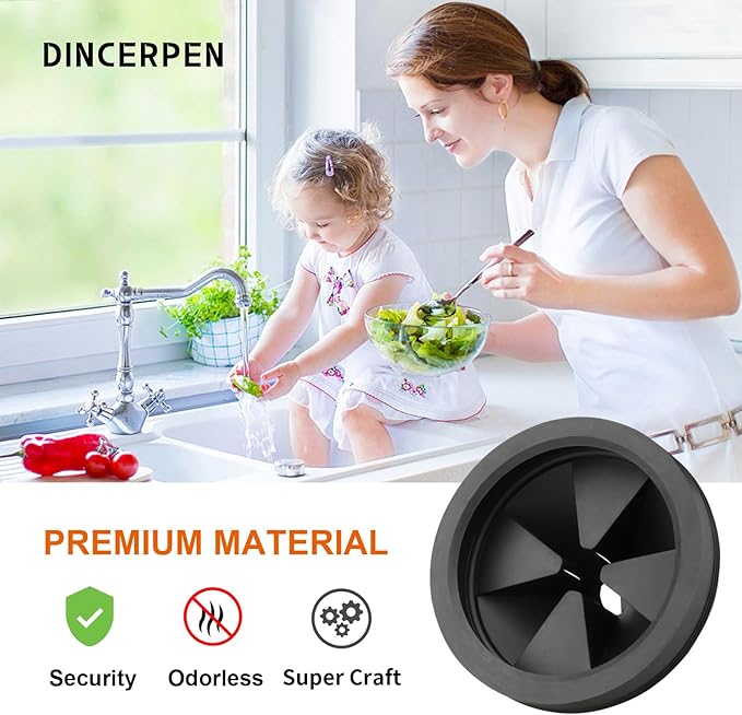 2 Pcs Garbage Disposal Splash Guard Sink Baffle, 3 1/8" Removable Garbage Disposal Rubber Drain Insert, Replacement Waste Food Garbage Disposal Parts for Waste King Whirlaway and GE Models