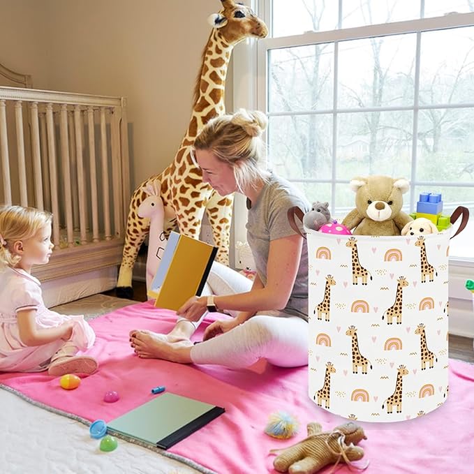 Giraffe hamper,Baby diaper organizer,Collapsible waterproof basket for dirty clothes,Baby Hamper for Nursery,Kids Room Organizer,Baby room decor,Gift basket(Giraffe)