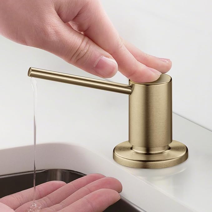 KRAUS Kitchen Soap and Lotion Dispenser in Spot-Free Brushed Brass, KSD-43SFBB