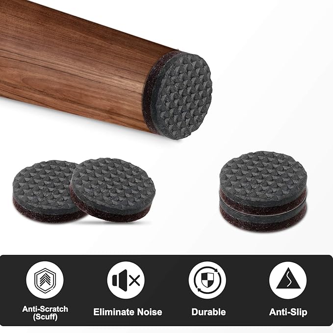 Yelanon Non Slip Furniture Pads -36 pcs 1’’Furniture Grippers, Non Skid Furniture Legs,Self Adhesive Rubber Furniture Feet, Anti Slide Furniture Hardwood Floor Protector for Keep Furniture Stoppers