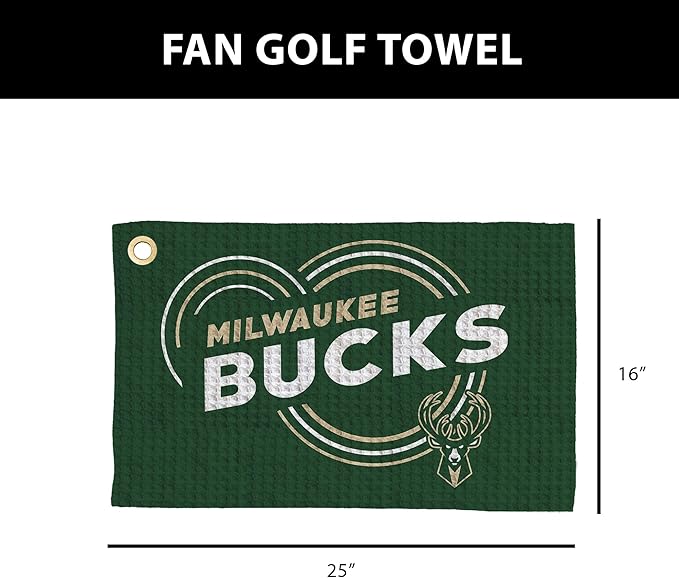 Northwest NBA Golf Towel – Official Licensed Microfiber Waffle Fabric, Absorbent 16x25 in Club Cleaning Accessory