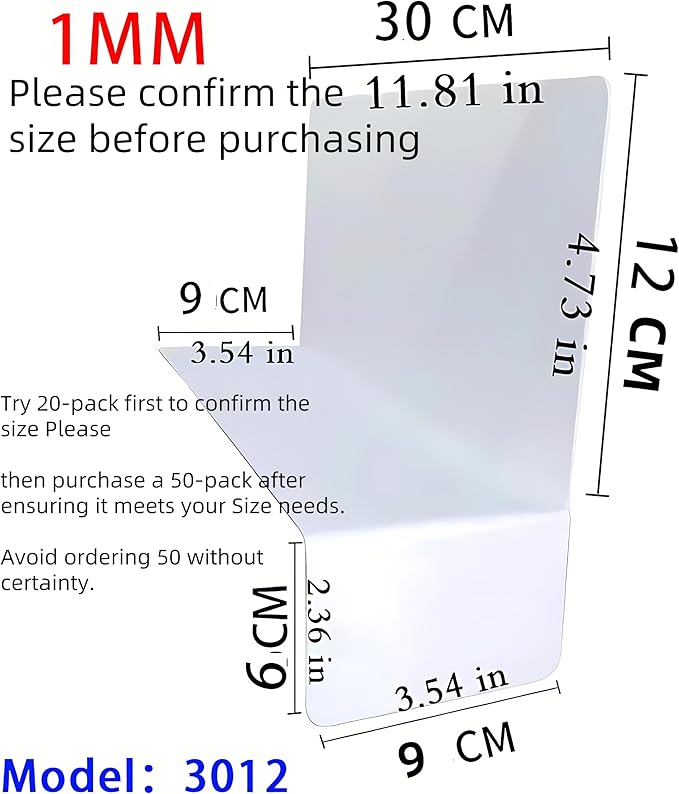 200 Pcs 30 * 12CM 1MM Separator Shelf Dividers Warehouse Shelf Isolation Board PVC Shelf Label for Supermarket Clothing Cabinet Storehouse Shelf
