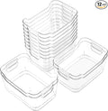 AntStep 12 Pack Clear Plastic Storage Bins, Pantry Organizers and Storage, Clear Pantry Organizer Bins, Plastic Containers with Handle for Kitchen,Freezer,Cabinet,Closet,Bathroom Under Sink Storage