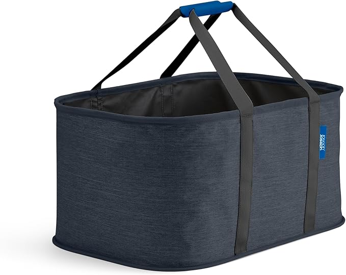 Joseph Joseph Hold-All, Collapsible 35L/9.25 Gallon Washing Laundry Basket Bag, Durable Fabric, Moisture Resistant - Carbon Black