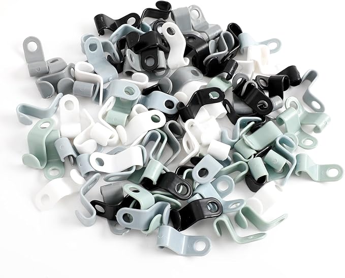 100 Pack Closet Organizer Hooks for Clothes Storage, Space-Saving Connector Clips for Plastic Hangers, Multi-Purpose Closet Accessories for Wardrobe Organization