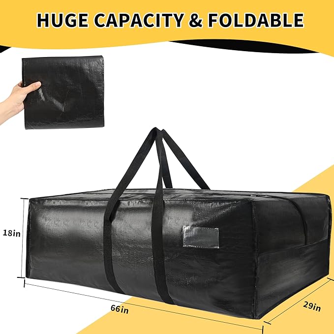 Heavy Duty Extra Large Moving Bags,149 Gallon Jumbo Packing Bags,Huge Moving Storage Bags with Strong Zippers & Carrying Handles,Reusable Big Moving Storage Bags for College Dorm Travel 1Pack