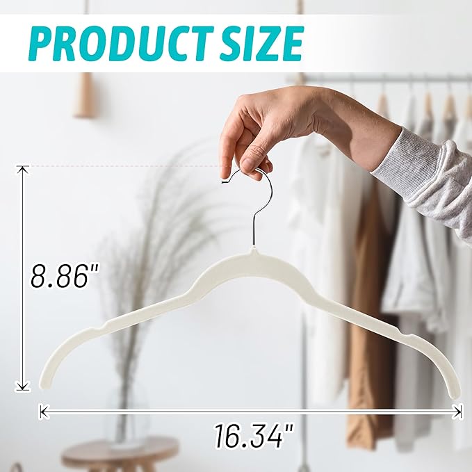 Sishynio Premium Velvet Shirt Hangers 30 Pack, Non-Slip 360° Swivel Hook Slim Flocked Coat Hanger, Space Saving Felt Hanger for for Tank Top, Blouses, Strappy Dresses
