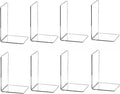 Clear Bookends for Heavy Books,8pcs Acrylic Book Shelf Organizer for Desk,Plastic Heavy Duty Book Holders Standand Invisible Bookshelf Dividers Decorative,Suitable for Office Home Weighted Bookends