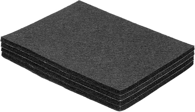 uxcell Felt Furniture Pads, 4Pcs 5.91" x 3.94" Adhesive Backed Non-Slip Anti-Scratch Chair Leg Protectors for Protecting Hardwood Floor, Black