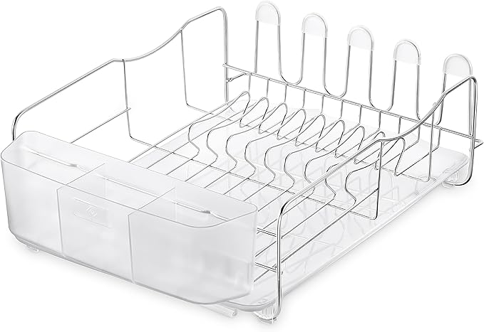 Polder Advantage 3-Piece Stainless Steel Dish Rack, Kitchen Organization and Storage, Dish Drying Rack for Kitchen Counter, 20.3" x 13.8" x 6.3"