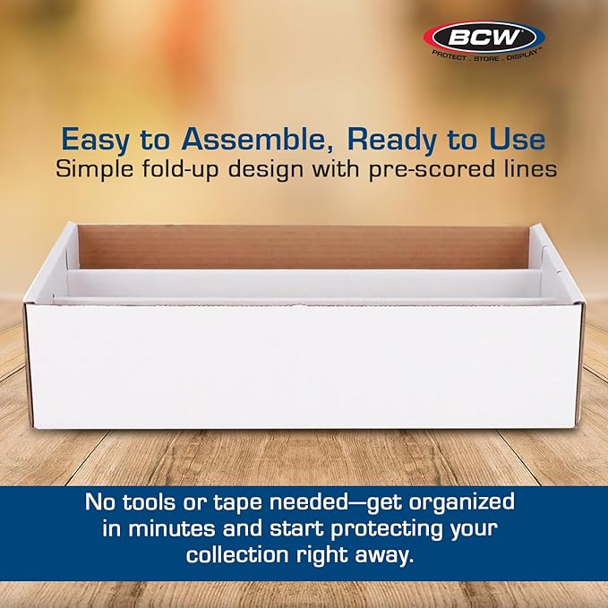 BCW Super Shoe Storage Box – 5 Pack | Cardboard Organizer for Trading, Gaming & Collectible Use | Holds 3,000 Standard or 600 3x4 Toploaders | Assembly Required