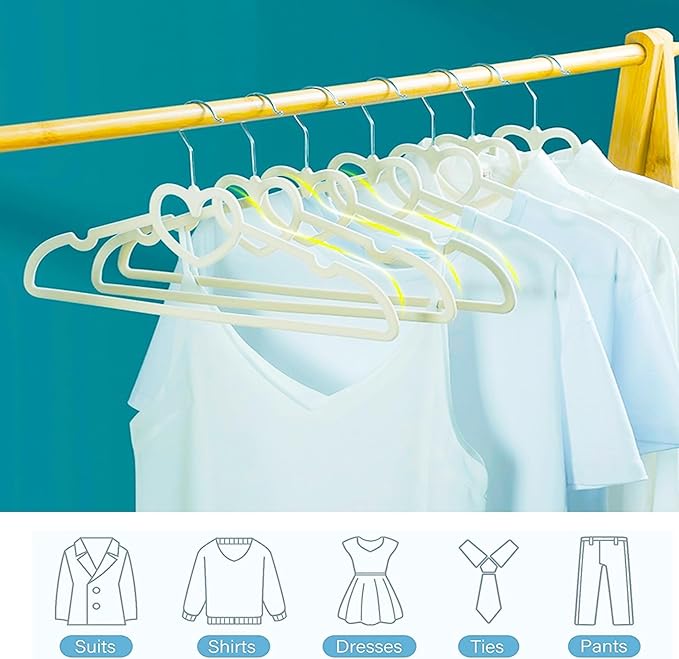 Velvet Hangers 20 Pack, 16" Non Slip Adult Hangers, Slim Clothes Hanger with 360 Degree Swivel Hook - Durable & Cute for Coats, Shirts, Dress (White)