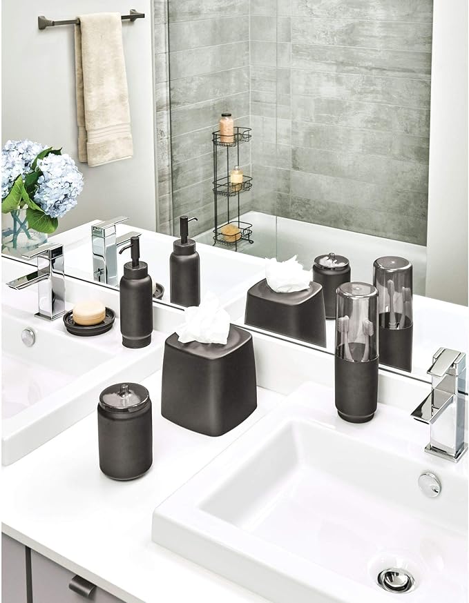 iDesign Austin Covered Holder, Holds Regular and Electric Toothbrushes