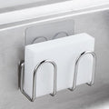 KESOL Kitchen Sponge Holder | Sink Caddy for Sponges, Scrubbers, Soap. No Drilling, Adhesive, Rustproof SUS304 Stainless Steel, Compact Kitchen Sink Accessories