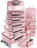 Veken 10 Set Packing Cubes for Travel Essential, Suitcase Organizer Bags in 4 Sizes, Carry-On Luggage Accessories with Large Laundry & Hanging Toiletry Bag, Must-Have for Airplane, Road Trip & Camping
