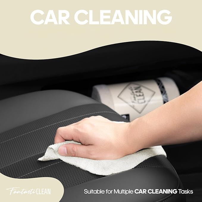 Fantasticlean Microfiber Cleaning Cloth Roll -60 Pack, Tear Away Paperless Towels, 8" x 8", Reusable Washable Rags, for House Kitchen, Pet, Office, Indoor Outdoor, Compact and Portable (Off-White)