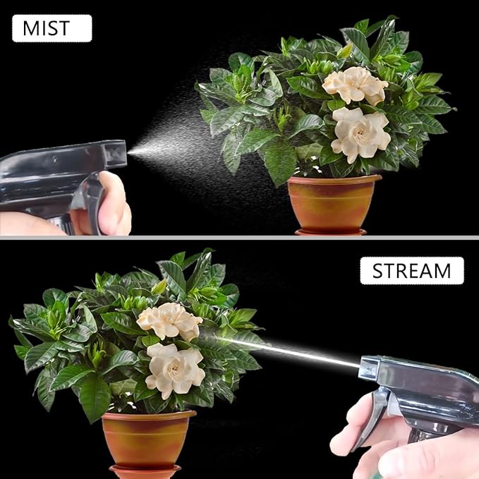 Glass Spray Bottles,Handheld Pressure Spray Bottles,Adjustable Nozzle(spray,stream),Reusable Container (3 PCS, Green)