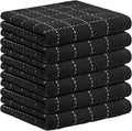 Nialnant 6 Pack Dish Cloths for Washing Dishes, 100% Cotton Reusable Cleaning Rag,Ultra Soft Absorbent, Quick Drying Dish Towels for Kitchen,12x12 Inches Black