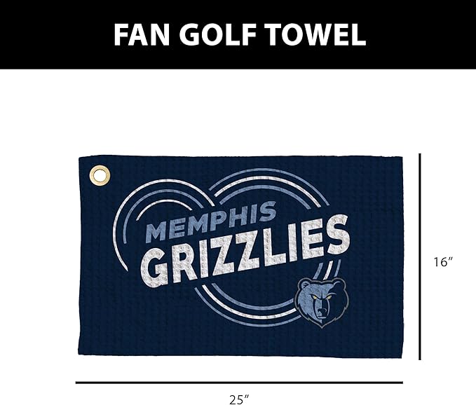 Northwest NBA Golf Towel – Official Licensed Microfiber Waffle Fabric, Absorbent 16x25 in Club Cleaning Accessory